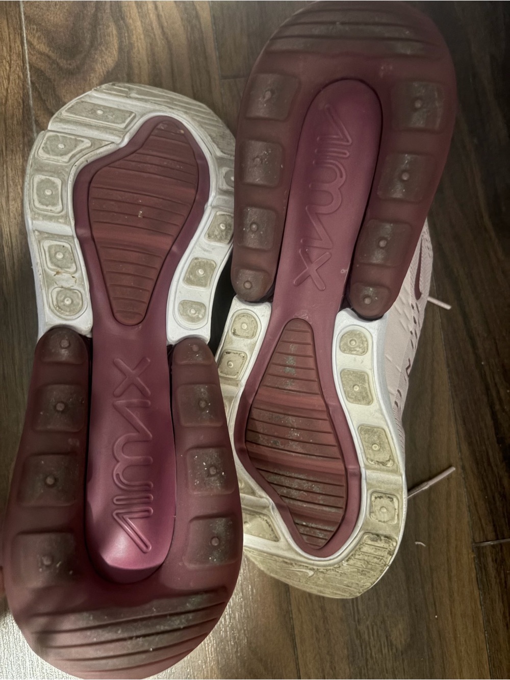 Nike Air Max 270 Knit Running Shoes - Dusty Rose & Burgundy - Picture 3 of 5